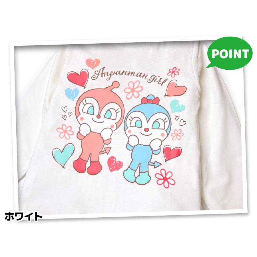 送料無料 アンパンマン 長袖 Tシャツ ロンT 女児 ベビー 女の子 ドキン