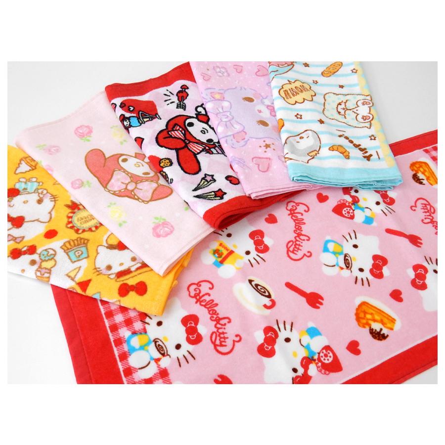 送料無料 サンリオ フェイスタオル 綿100％ キャラプリント yg-0035