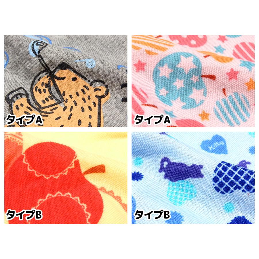 送料無料 2枚組セット 女児 キッズ ショーツ 綿混 総柄 バックプリント