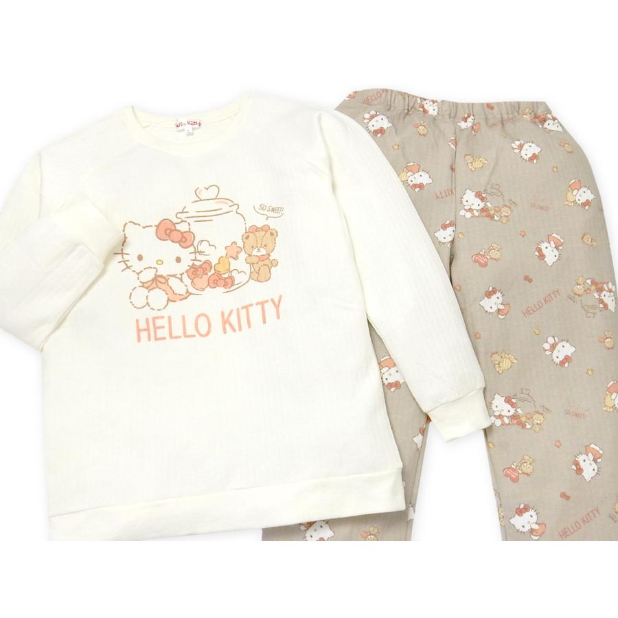 Hello Kitty ハローキティ　男女兼用長袖　レディース　パジャマ　M 送料無料 婦人 レディース ニットキルト 長袖 パジャマ 上下組 Hello