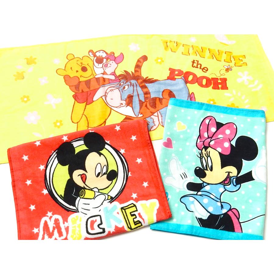 送料無料 フェイスタオル Disney/ディズニー ミッキー ミニー プーさん