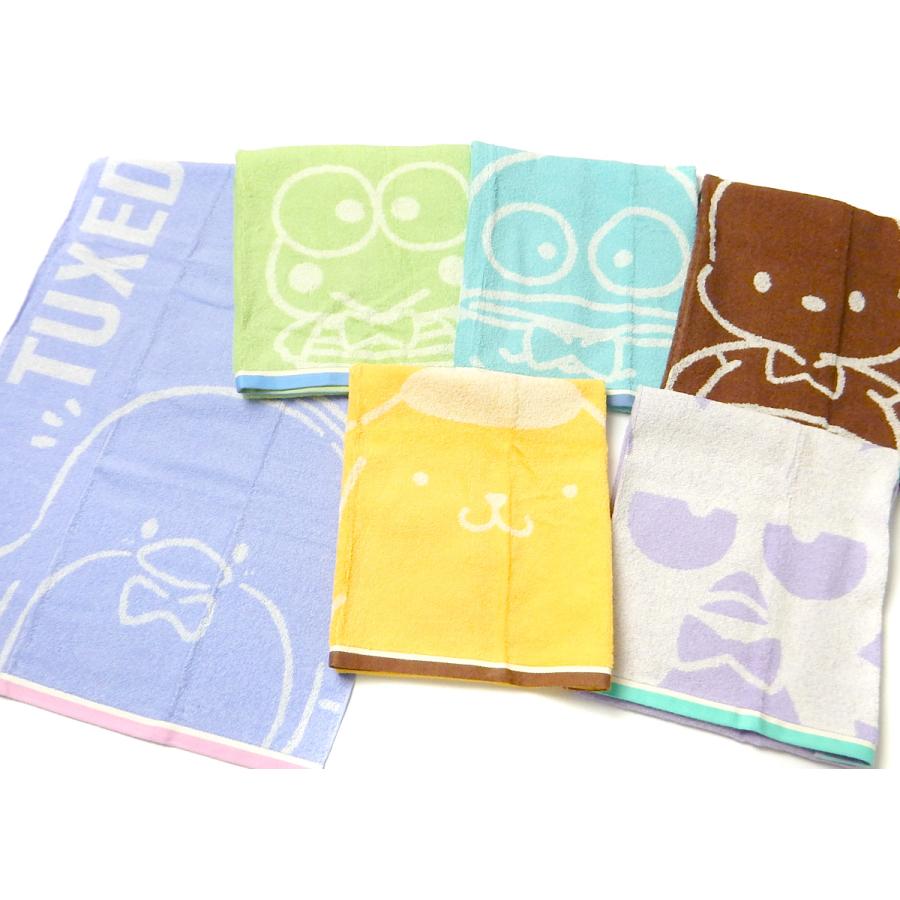 送料無料 ミニバスタオル サンリオ 綿100％ ジャガード キャラクター柄