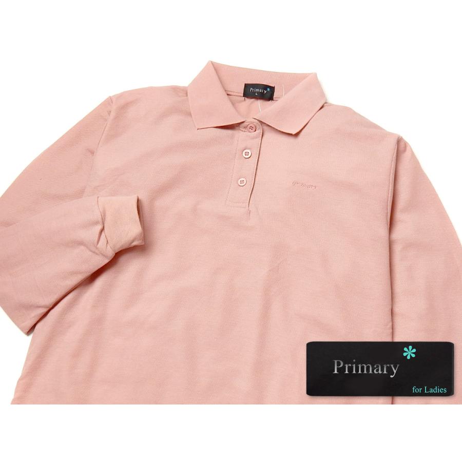 送料無料 婦人 レディース 鹿の子 長袖 ポロシャツ 吸汗速乾 快適