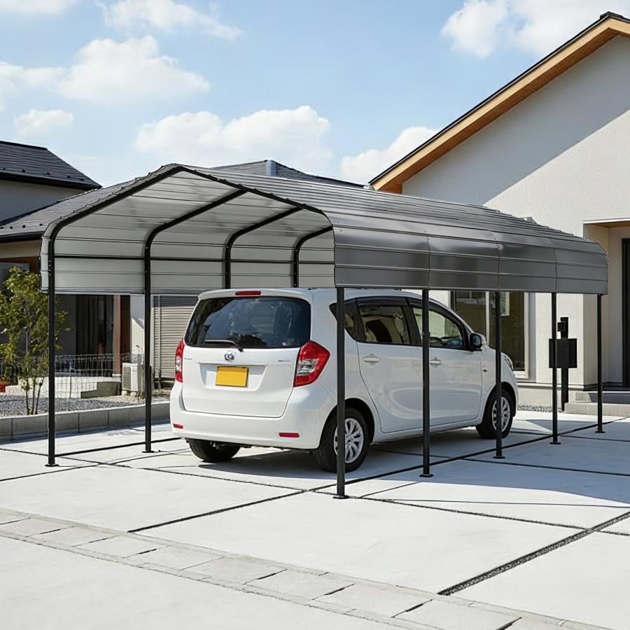 元SKU：N508P355426】【奥行6mタイプ】カーポート ガレージ 車庫 倉庫 