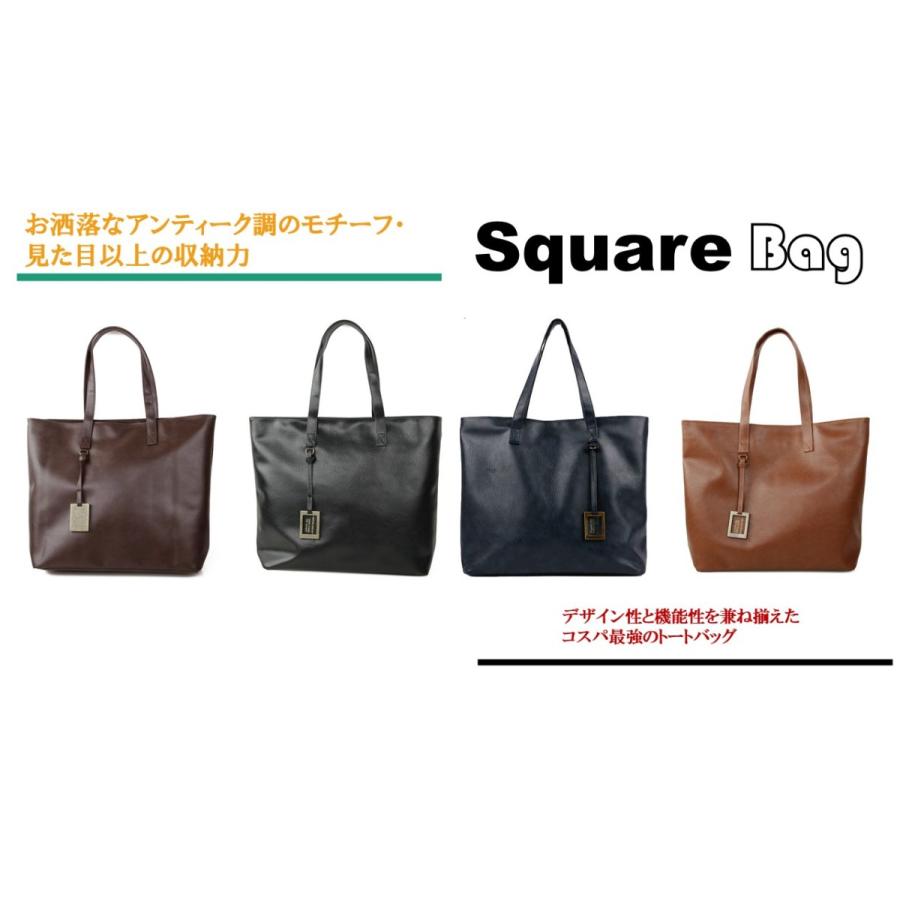 トートバッグ 4色 2WAY 横型 韓国製 モチーフ 合皮 ショルダー