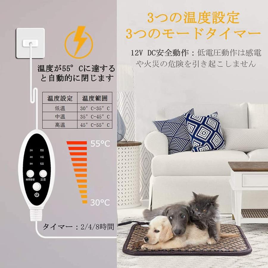 保証書付 ペット用ホットカーペット ペットヒーター 猫 犬用 厚手 ヒーターマット 猫マット 犬マット ホットマットヒーター 小動物対応 タイマー 3段階温度調 受賞店舗 Turningheadskennel Com