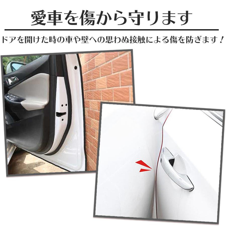 ドアモール 5m 車 ドレスアップ メッキ風 カーボン調 ブラック レッド