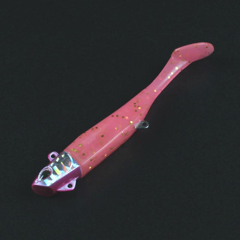 ピンク 魚形 ソフトルアー ジグヘッド ジグヘッドワーム 3個セット 30g 38g 43g ジグヘッドリグ ソフト