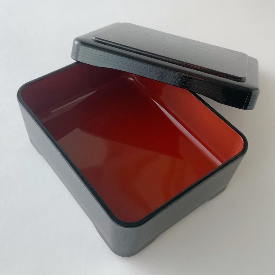 爪掛新木目丼重 溜内朱塗 15.8×13.0×6.4cm 漆器 うな重 器 うな重箱 和食器 業務用 お重、かつ重、鰻　若泉 |  | 04