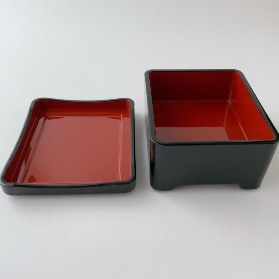 象足千筋丼重　黒内朱塗 漆器 うな重 器 うな重箱 和食器 業務用 お重、かつ重、鰻　若泉　大量注文も承ります |  | 03