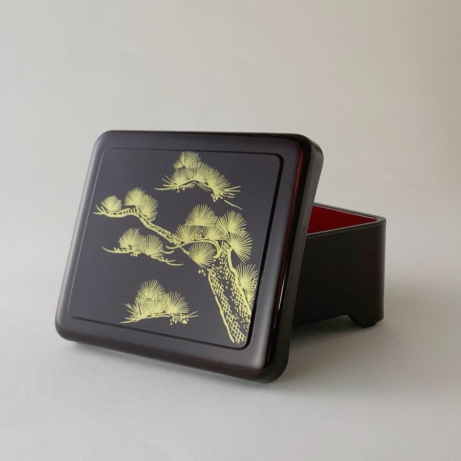 象足丼重　溜老松内朱 16.8×14.3×7.6cm 漆器 うな重 器 うな重箱 和食器 業務用 お重、かつ重、鰻　若泉 |  | 05