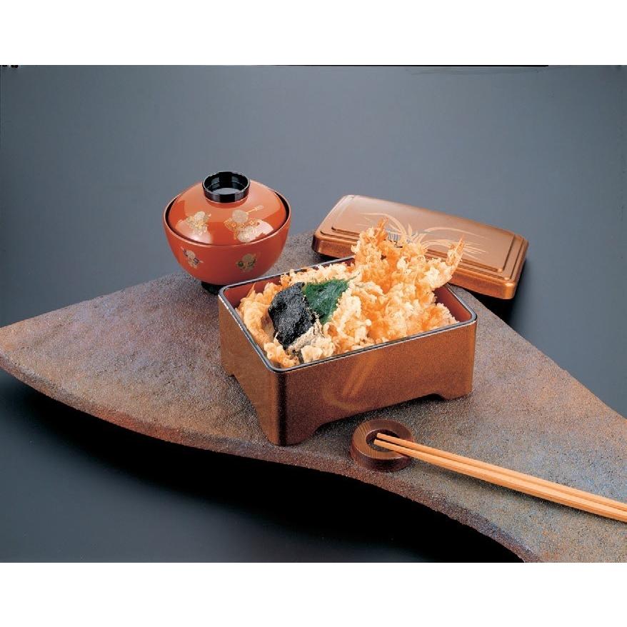 天重 ラン内朱塗 18.7×13.7×8.5cm 漆器 高級丼重 懐石用 うな重 器 うな重箱 和食器 業務用　お重、かつ重、鰻 天婦羅（取寄せ）若泉 |  | 01