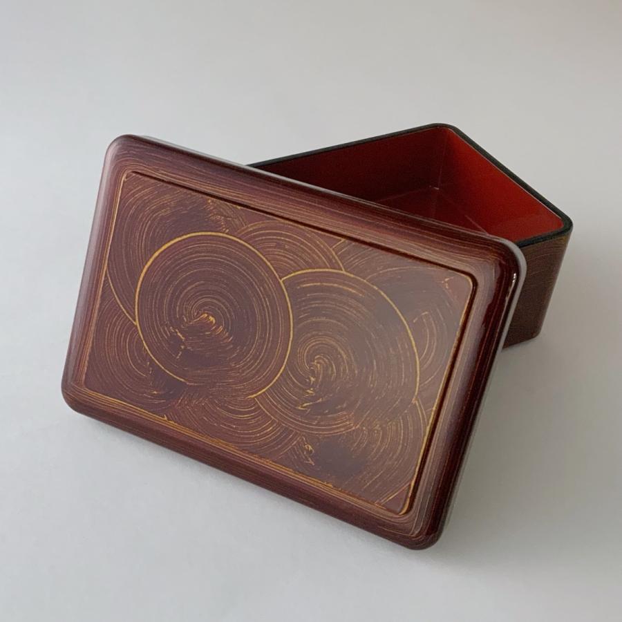 D.X長手重 うず潮内朱塗 19.6×13.9×8cm 漆器 高級丼重 懐石用 うな重 器 うな重箱 和食器 業務用　お重、かつ重、鰻（取寄せ）若泉 |  | 06