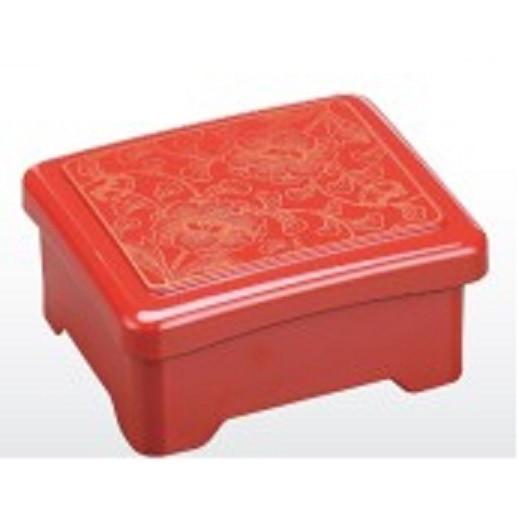 耐熱　新新光月丼重 柿朱金牡丹内朱 　漆器 うな重 うな重箱 鰻　土用の丑の日　うなぎ （取り寄せ商品） | 