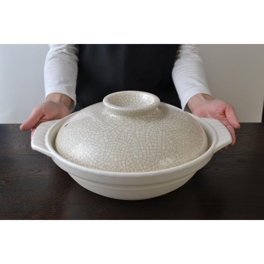 貫入　土鍋　10号 5-6人用　日本製　寄せ鍋・湯豆腐・水炊き・雑炊　国産　万古焼　萬古焼　大樹　マルヨシ陶器　大量注文を承ります　 |  | 06