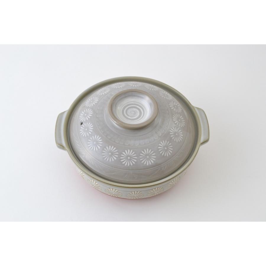 三島　IH土鍋　8号鍋 3〜4人用　日本製　寄せ鍋・湯豆腐 M3931　国産　万古焼 萬古焼　大樹　マルヨシ陶器 | 