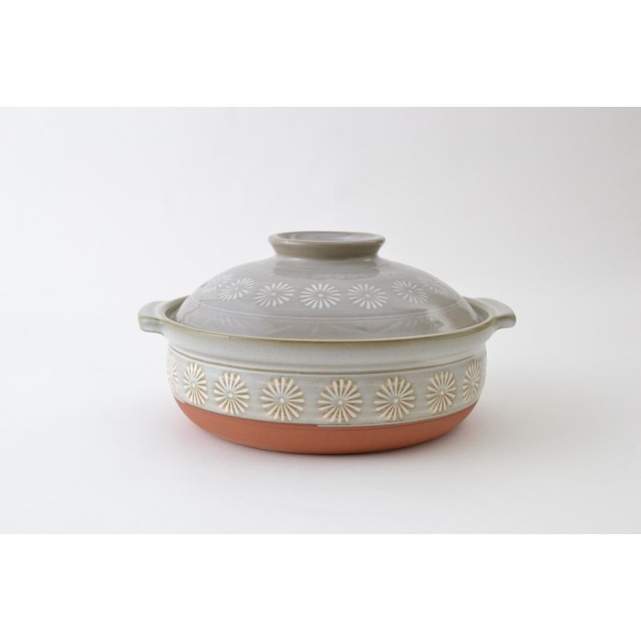 三島　IH土鍋　8号鍋 3〜4人用　日本製　寄せ鍋・湯豆腐 M3931　国産　万古焼 萬古焼　大樹　マルヨシ陶器 |  | 01