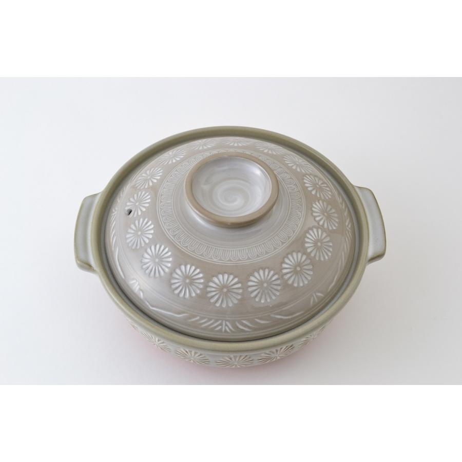 三島　IH土鍋　9号鍋 4〜5人用　日本製　寄せ鍋・湯豆腐 M3932　国産　万古焼 萬古焼　大樹　マルヨシ陶器 | 