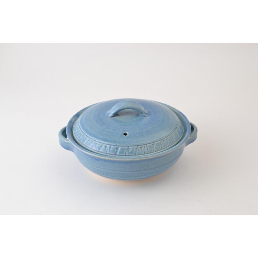 令和　土鍋　REIWA ブルー BLUE 7号鍋　2人用　M1431 日本製　寄せ鍋・湯豆腐・水炊き・雑炊　国産　万古焼　萬古焼 マルヨシ陶器【取り寄せ】 | 