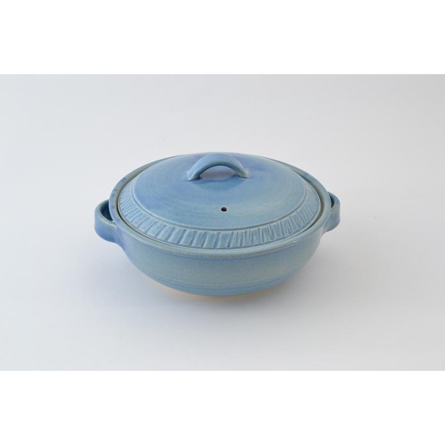令和　土鍋　REIWA ブルー BLUE 8号鍋　2〜3人用　M1432 日本製　寄せ鍋・湯豆腐・水炊き・雑炊　国産　万古焼　萬古焼 マルヨシ陶器【取り寄せ】 | 