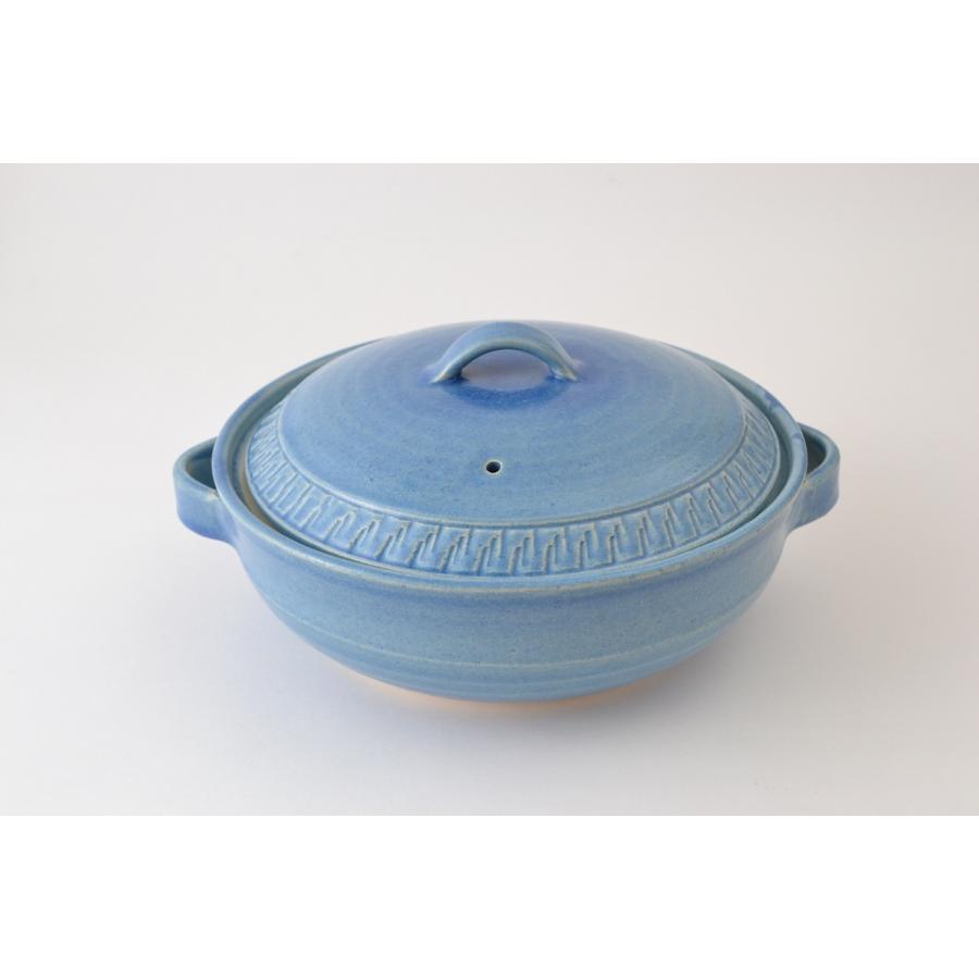 令和　土鍋　REIWA ブルー BLUE 9号鍋　4〜5人用　M1433 日本製　寄せ鍋・湯豆腐・水炊き・雑炊　国産　万古焼　萬古焼 マルヨシ陶器【取り寄せ】 | 