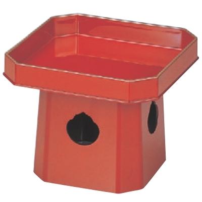 8寸三宝盛器　朱天金　235×235×H190mm　漆器 お月見　団子　お正月　鏡餅台　鯛　名月　満月　1-642-7　若泉 | 