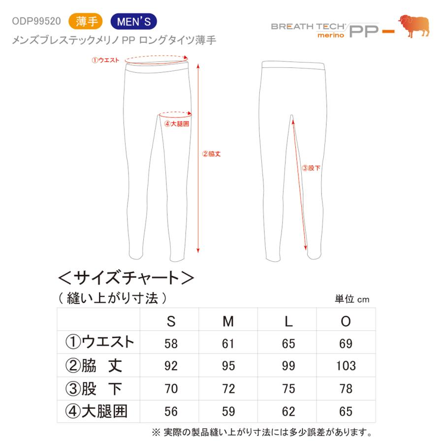 オンヨネ（ONYONE） メリノ PP メンズ ロングタイツ 薄手 メリノウール