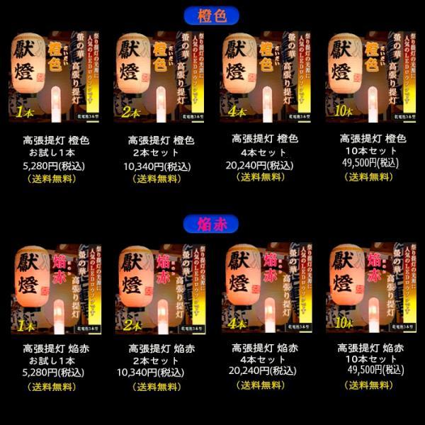 高輝度LEDロウソク 橙色 ゆらぎ 電池式 提灯用ライト 高張提灯対応