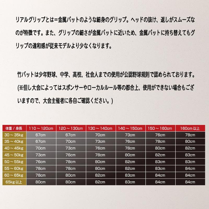 優良配送  野球 竹バット 和牛JB リアルグリップ トレーニングバット 硬式 軟式 兼用 実打可能 67cm〜84cm 少年野球 ジュニア 中学生 高校生 一般  練習用 BPBW | M10 | 18