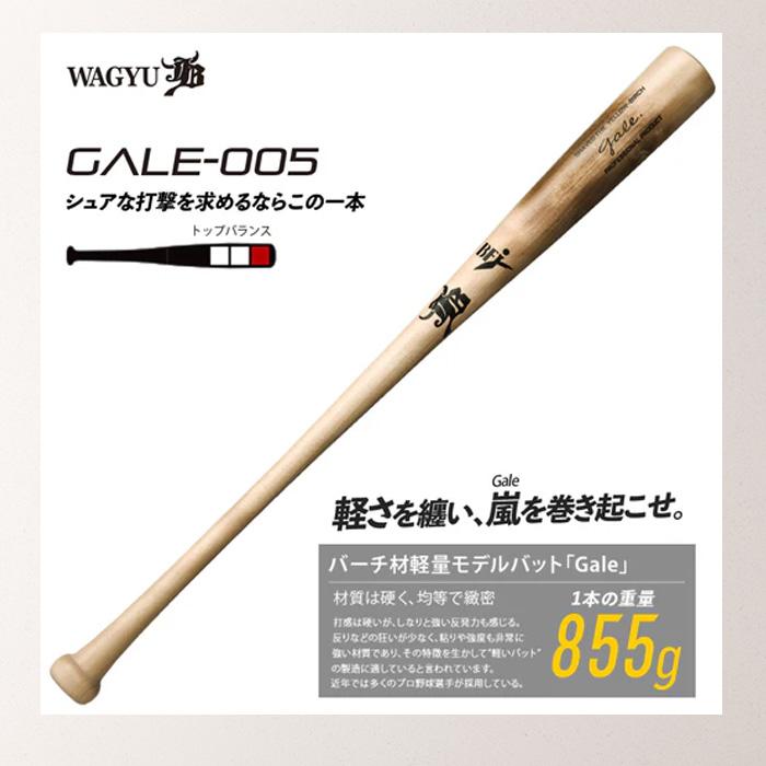 【新品】和牛JB バーチ材硬式木製バット855ｇ JB WAGYU 和牛JB 硬式木製バット Gale バーチ材軽量モデルバット 84cm