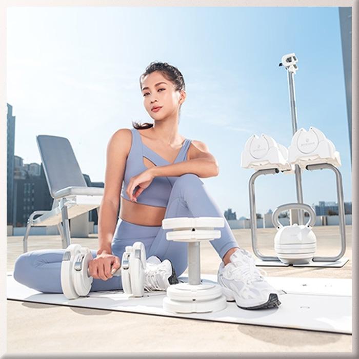 バイズーム フィットネス ピュア可変式ダンベル 5kgホワイト2個セット バイズーム フィットネス ピュア可変式ダンベル 5kgホワイト2個セット