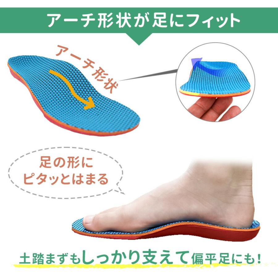 インソール 中敷き こども 子供 13.5〜20.5cm 左右セット 扁平足 O脚 X