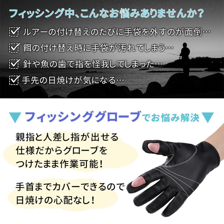 フィッシンググローブ 日焼け対策 夏用 釣り 手袋 グローブ 指出し