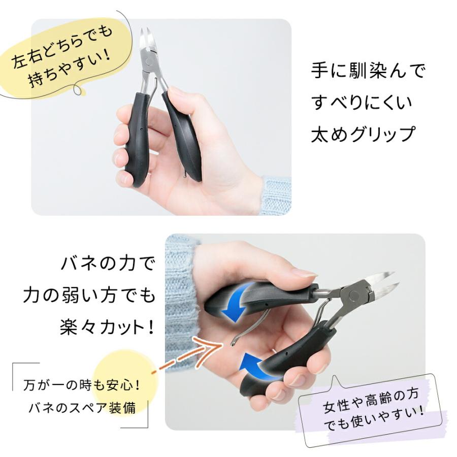 爪切りニッパー 3点セット 爪切り ニッパー 爪やすり ゾンデ 巻き爪 足