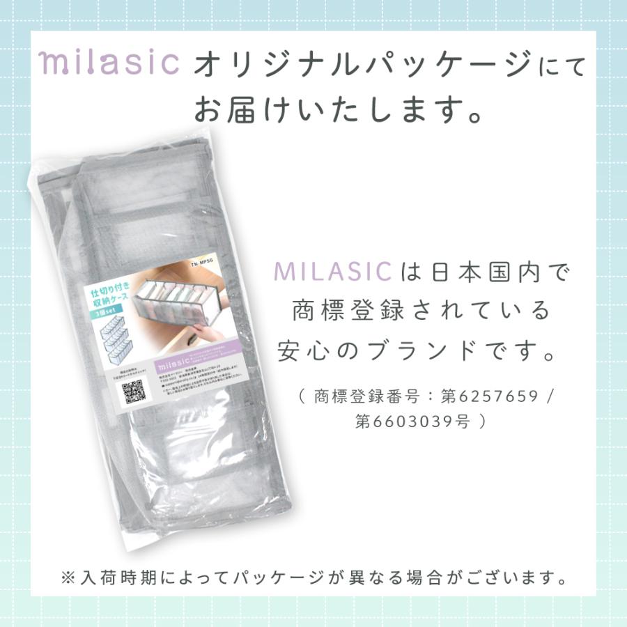 メッシュ収納ケース 仕切り付き スリム 3個セット 小物 衣類収納 下着