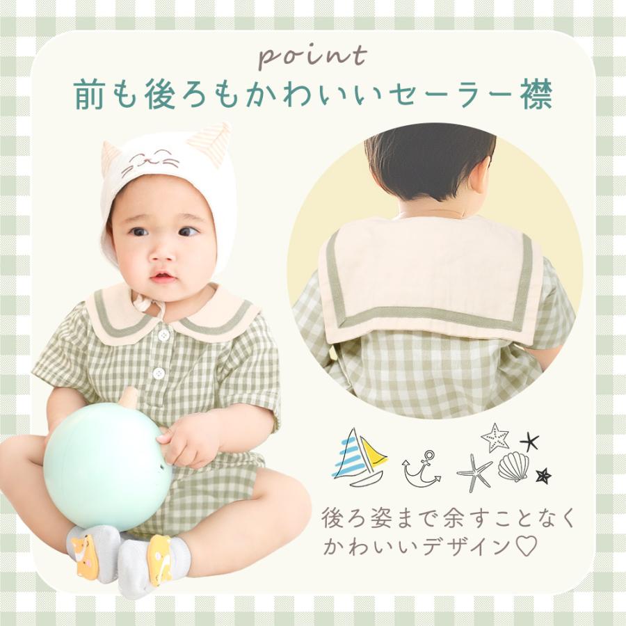 ベビー服 セーラー襟 セットアップ 上下セット 綿100% おしゃれ