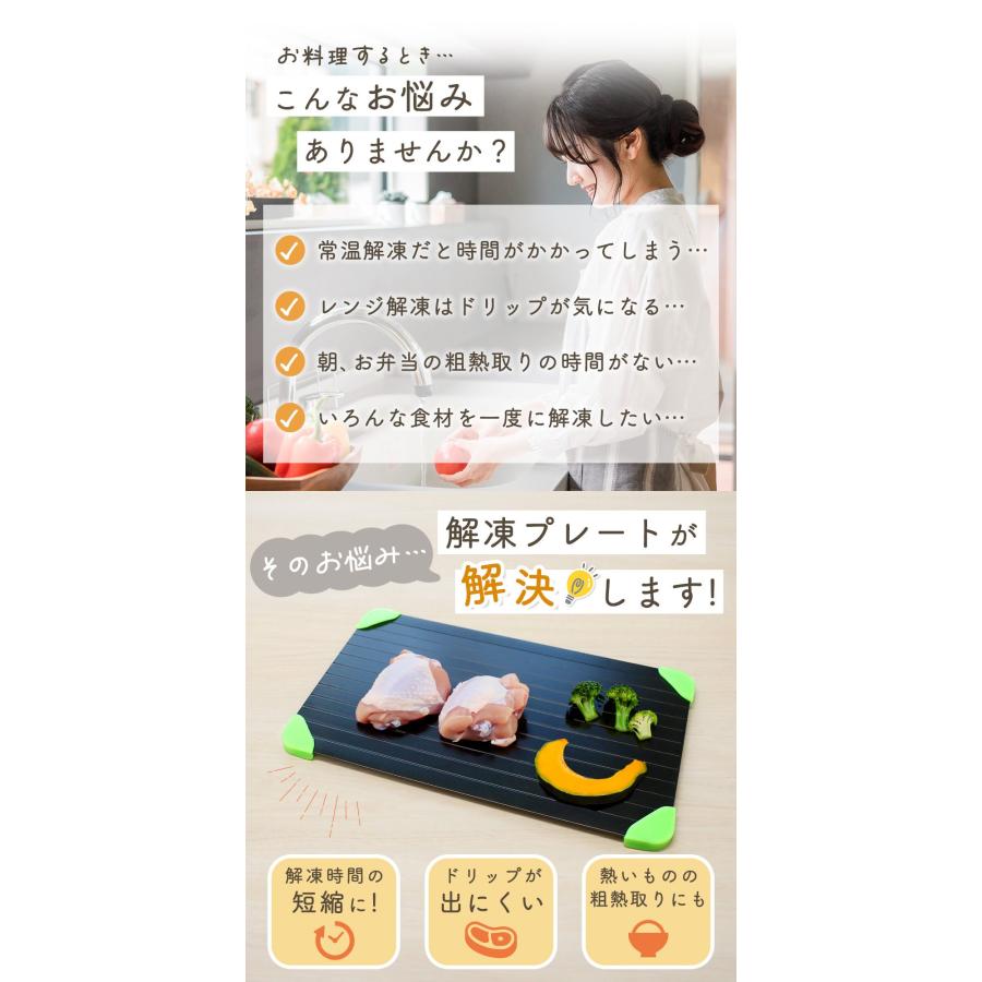 解凍プレート 3mm まな板 急速解凍 滑り止め おまけ付き アルミ
