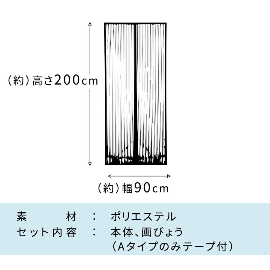 蚊帳カーテン 網戸カーテン 玄関 マグネット ドア 勝手口 取り付け簡単 蚊 害虫 断熱 虫除け 虫よけ ネット 簡易網戸 害虫対策 風通し 換気 約200×90cm mitas｜oobikiyaking｜14