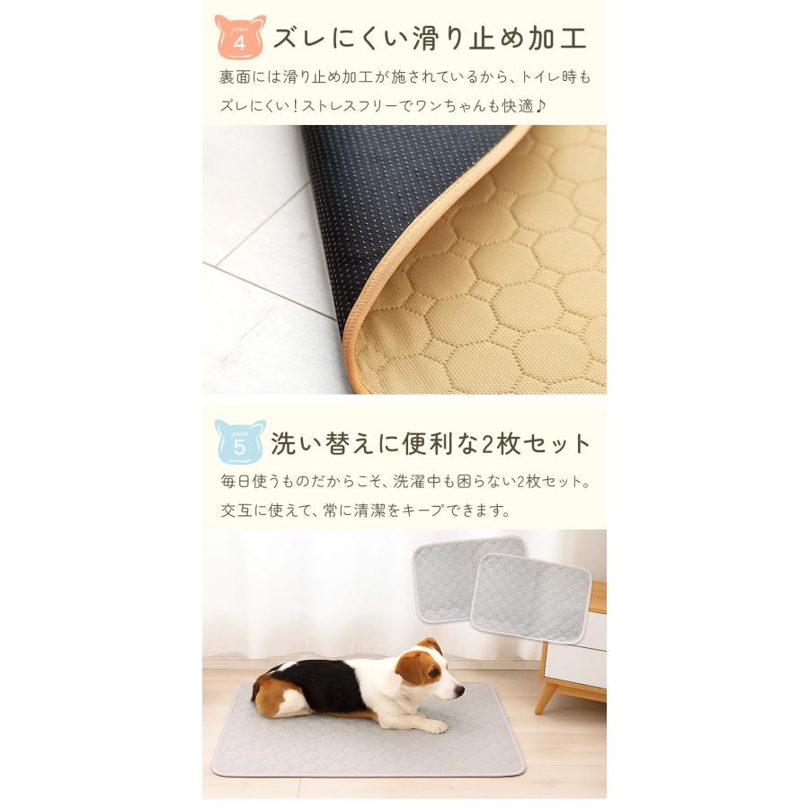 ペット吸水マット 2枚セット 吸水シーツ 洗える 大判 犬 猫 ペット