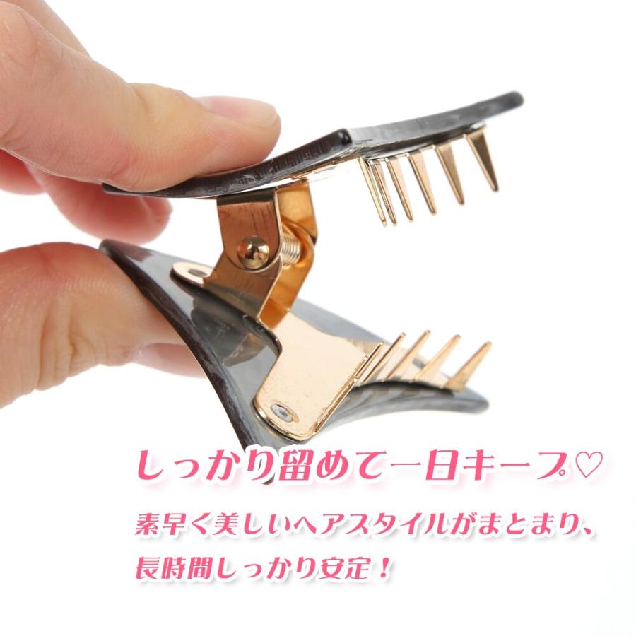 mitas ヘアクリップ バンスクリップ 三角 マーブル ワニクリップ ヘア
