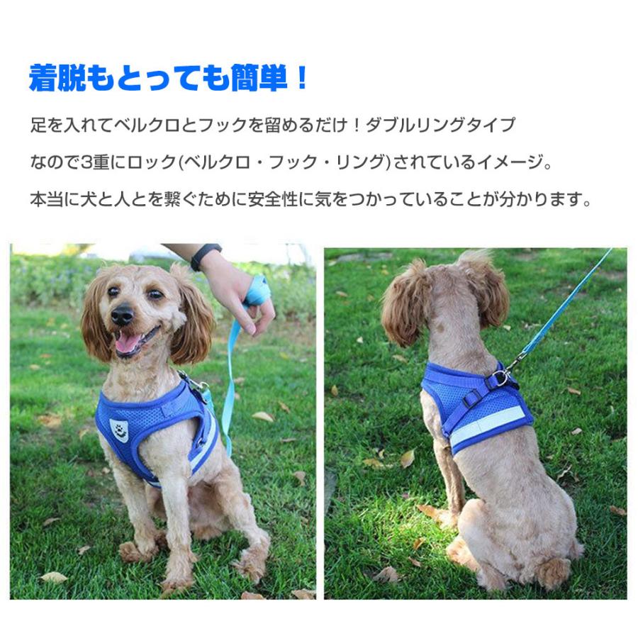 ハーネスリードセット S M Lサイズ 小型犬 中型犬 メッシュ 購買 犬 リード 装着しやすい ハーネス ペットハーネス ペット用品