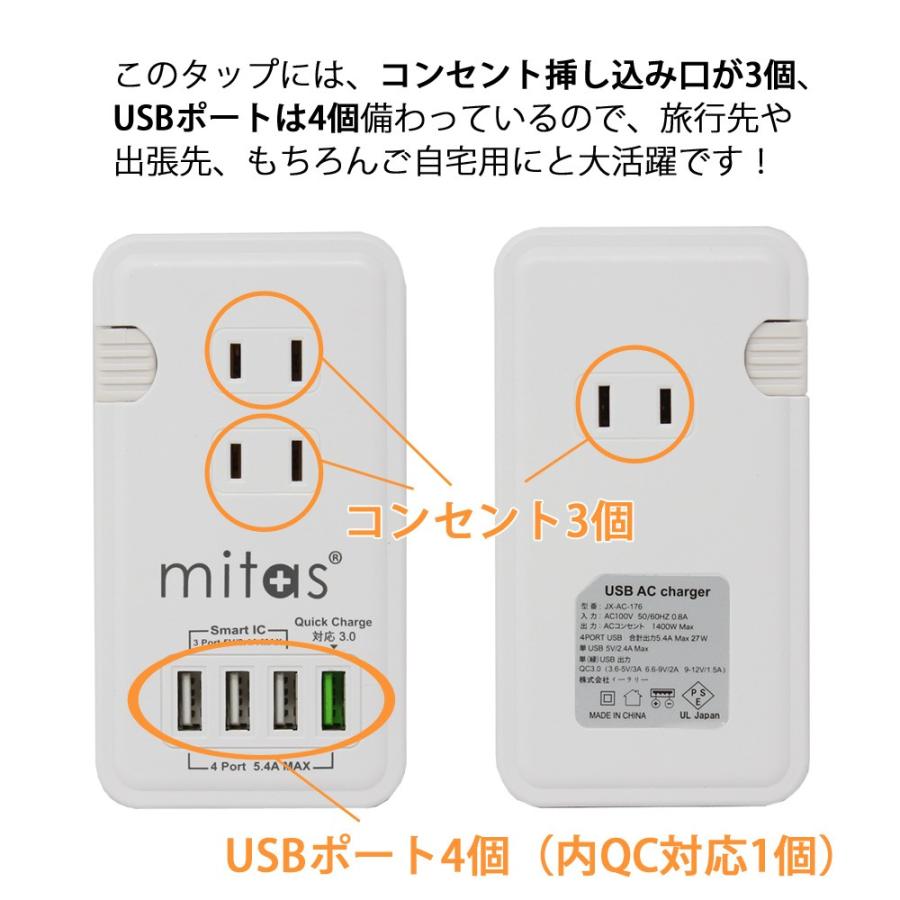 充電器 持ち運び Iphone 収納 Acアダプター とは コンセント Usb コンセントタップ 電源タップ Usb付き 1668 Mitas 通販 Yahoo ショッピング