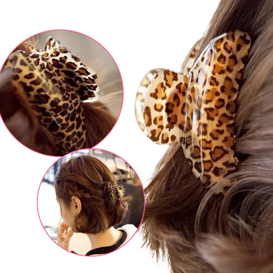 mitas バンスクリップ 4点セット レオパード柄 ヒョウ柄 レオパード