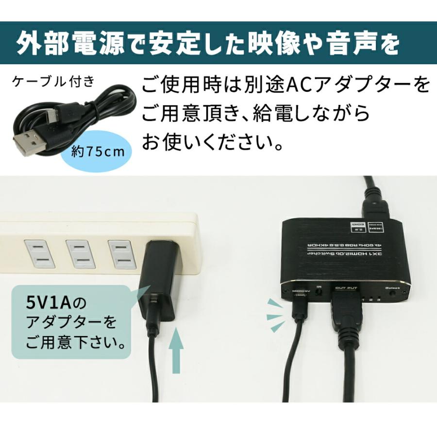 mitas HDMI 切替器 分配器 セレクター リモコン付き 3入力1出力 4K対応