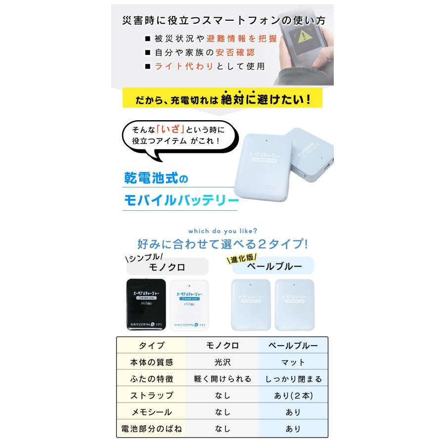 mitas 乾電池式 モバイルバッテリー 充電器 2個セット ケーブル付き