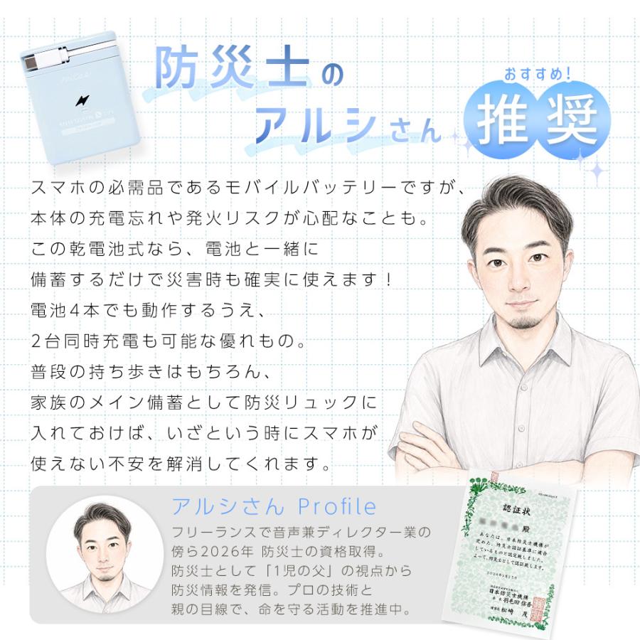 乾電池8本まで対応 乾電池式 モバイルバッテリー ケーブルセット 単3