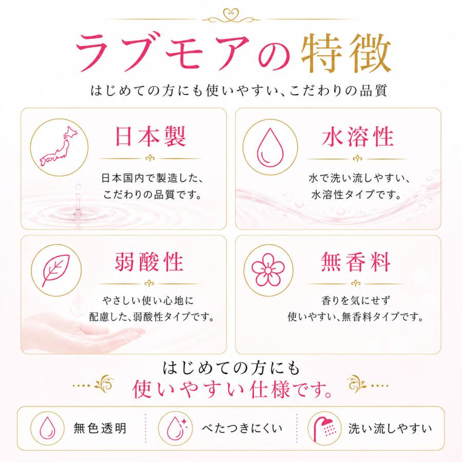 ラブモア ローション 170ml 潤滑ローション 潤活ローション 日本製 水溶性 潤滑ゼリー 潤活ゼリー 弱酸性 無香料 無色透明 洗い不要 |  | 04
