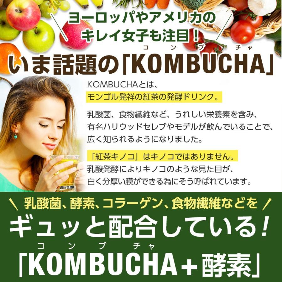 コンブチャ＋酵素ドリンク KOMBUCHA＋酵素720ml ホワイトボーテ 紅茶