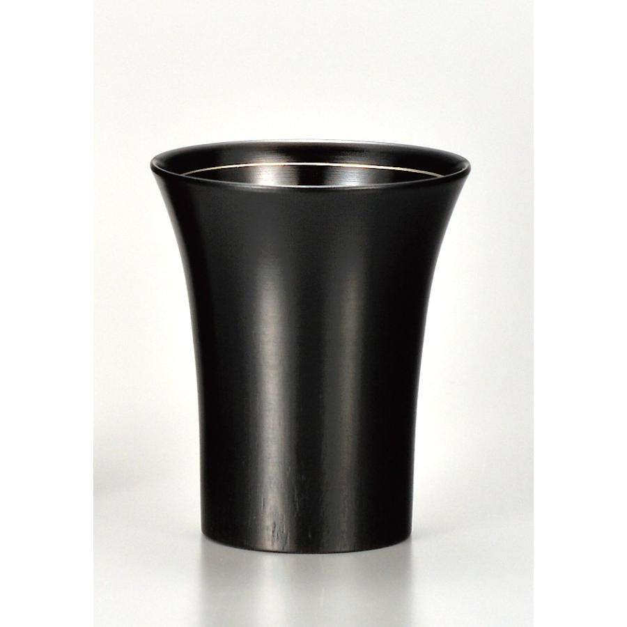 盃 ぐい呑 山中塗 国産漆器 酒器 ＜2.6冷酒カップ　黒摺　銀線　SX-245＞