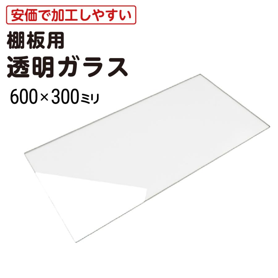 ガラス棚板用 透明ガラス W600×H300×T5mm 規格サイズ 硝子 カット シェルフ DIY用品 国内加工 建材 ＼丁寧梱包 運送保証 お客様が割っても保証／ オーダーガ…｜ookabe-glass